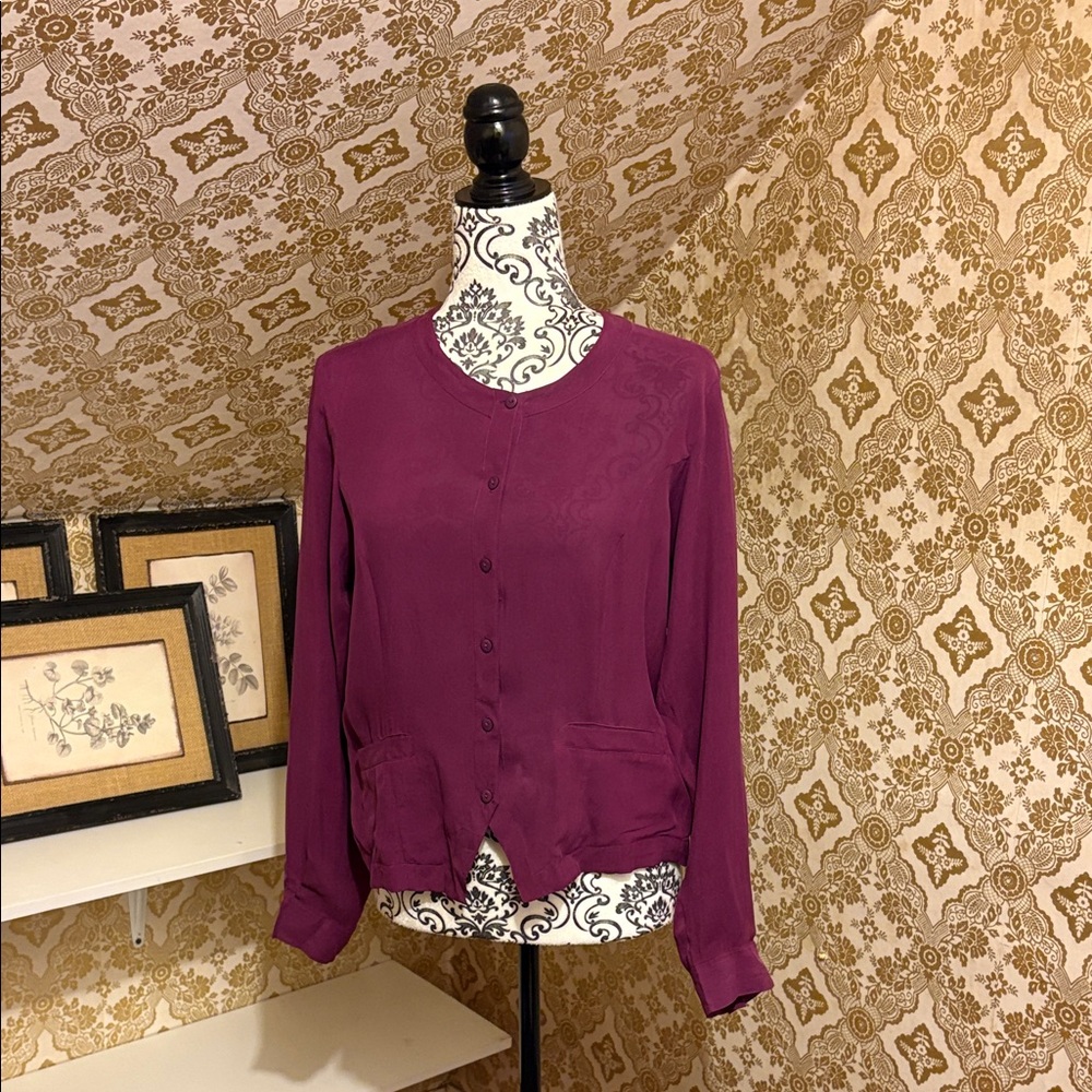 Vintage Stephanie Andrews Silk Button-Up Blouse